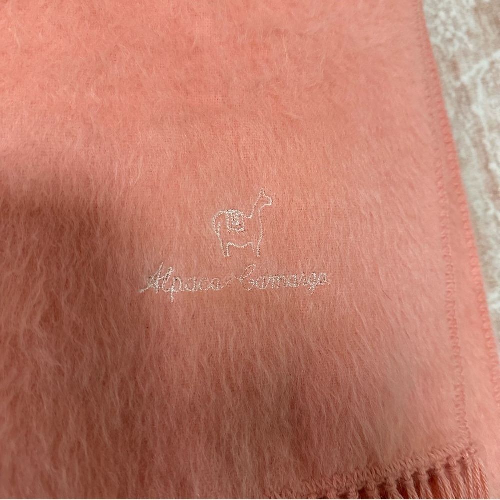 Alpaca Camargo Pink Scarf - Made In Peru - Picture 3 of 8